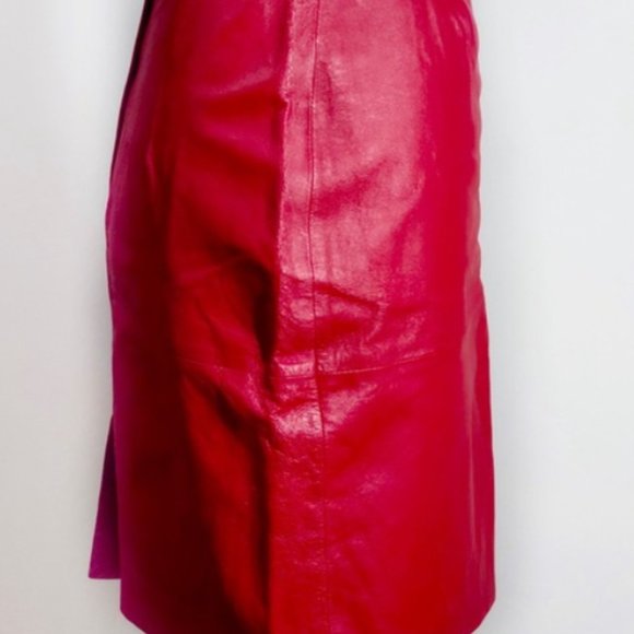 COPY - Styleworks Vintage 80’s Red Leather Pencil Skirt Sz 6 - Picture 2 of 4